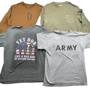 US Army T-Shirt Lot of 4 Men's XL USA Freedom Veteran Military Field Workwear